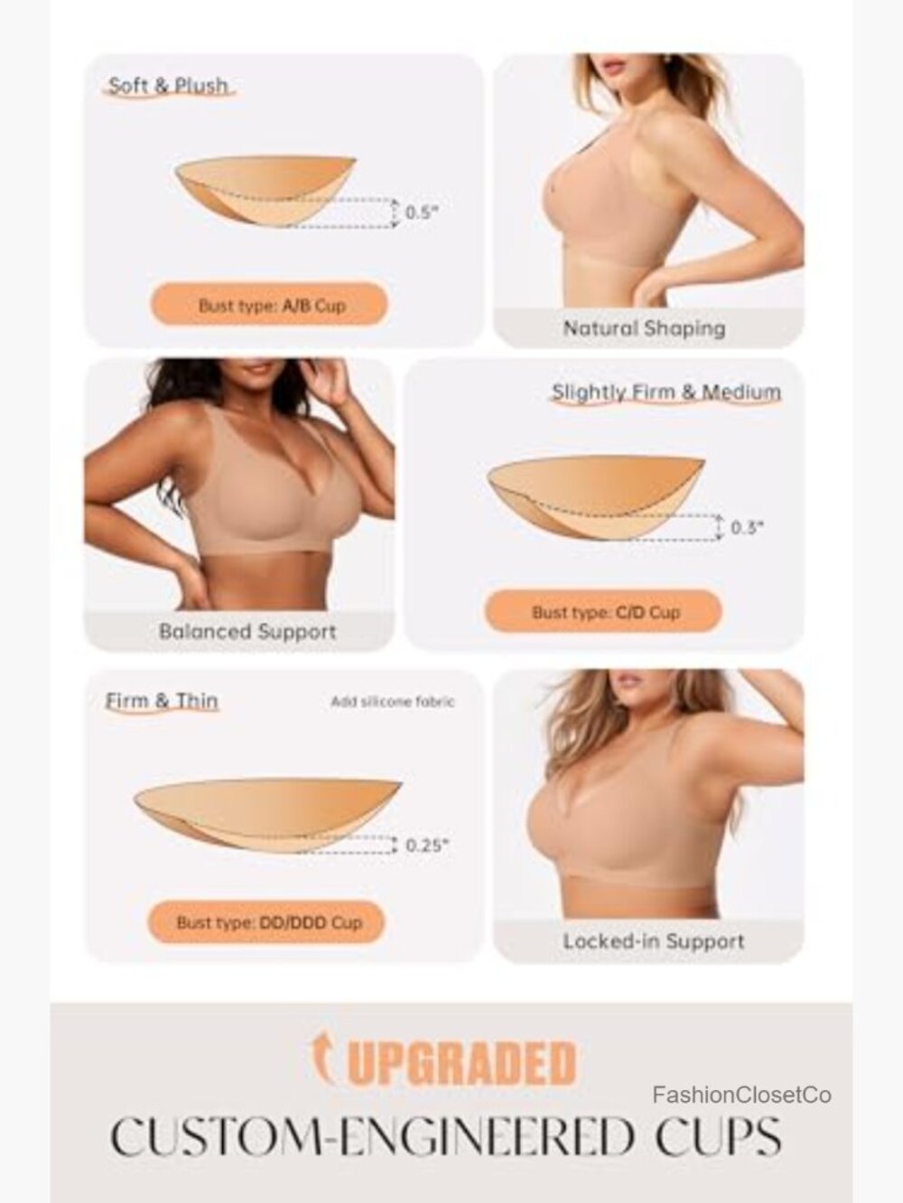 Wireless Deep V Seamless Push Up Plunge Comfortable Bralette Jelly View 5